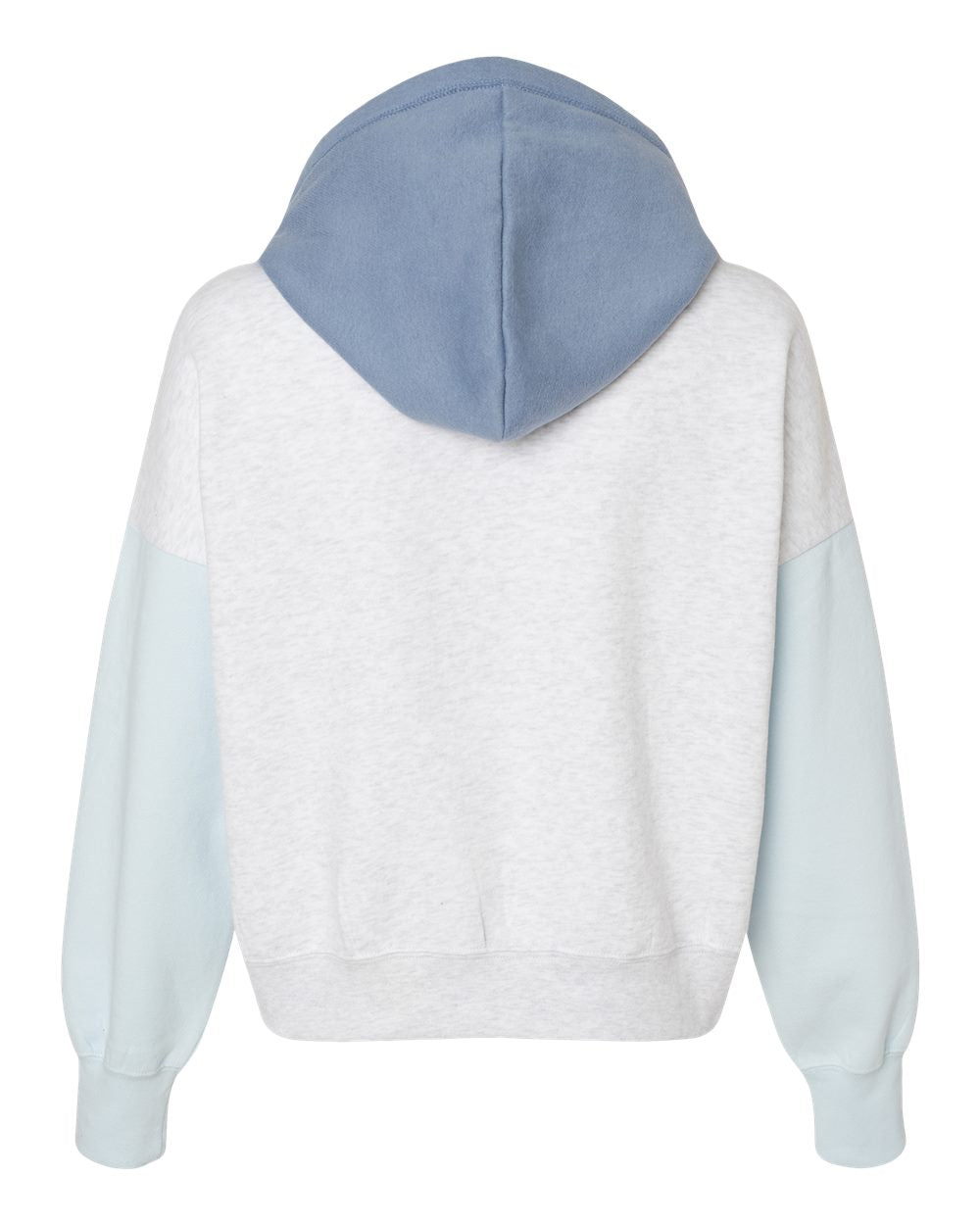MV Sport-  Women's Sueded Fleece Colorblocked Crop Hooded Sweatshirt - W23716