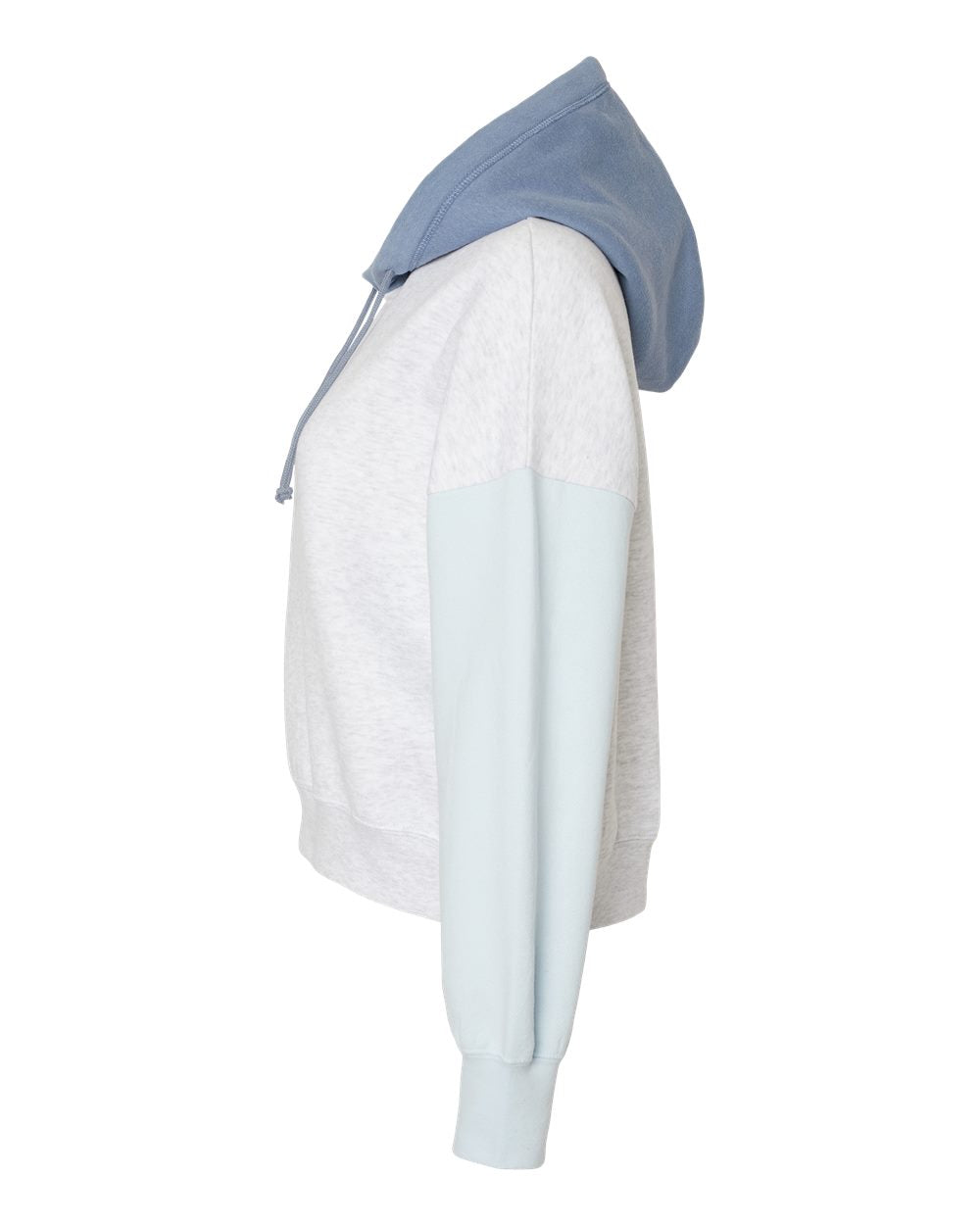 MV Sport-  Women's Sueded Fleece Colorblocked Crop Hooded Sweatshirt - W23716