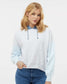 MV Sport-  Women's Sueded Fleece Colorblocked Crop Hooded Sweatshirt - W23716