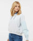 MV Sport-  Women's Sueded Fleece Colorblocked Crop Hooded Sweatshirt - W23716