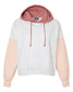 MV Sport-  Women's Sueded Fleece Colorblocked Crop Hooded Sweatshirt - W23716