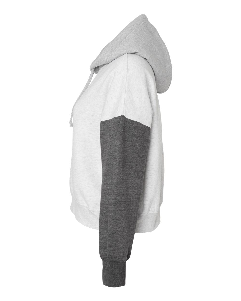 MV Sport-  Women's Sueded Fleece Colorblocked Crop Hooded Sweatshirt - W23716