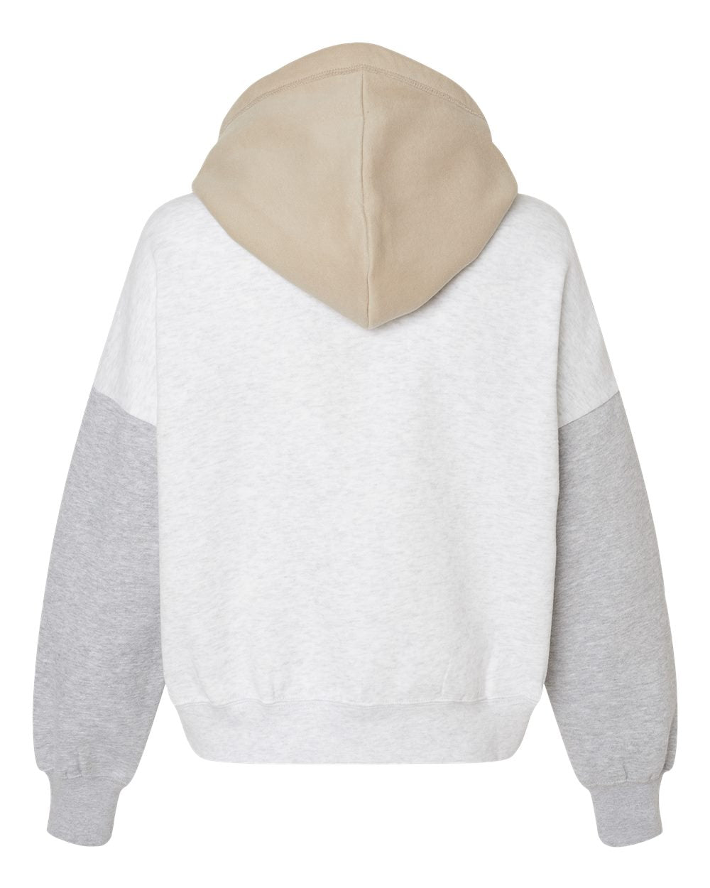 MV Sport-  Women's Sueded Fleece Colorblocked Crop Hooded Sweatshirt - W23716