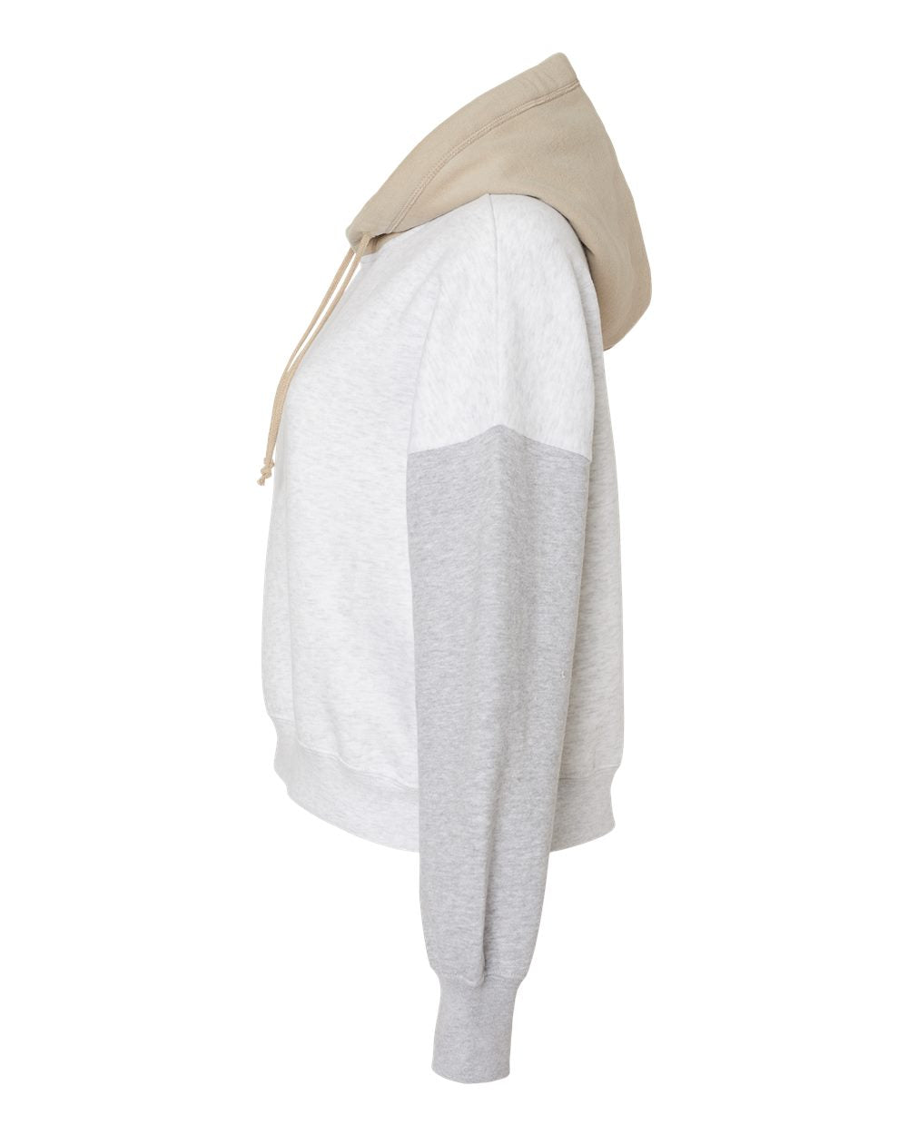 MV Sport-  Women's Sueded Fleece Colorblocked Crop Hooded Sweatshirt - W23716