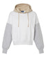 MV Sport-  Women's Sueded Fleece Colorblocked Crop Hooded Sweatshirt - W23716